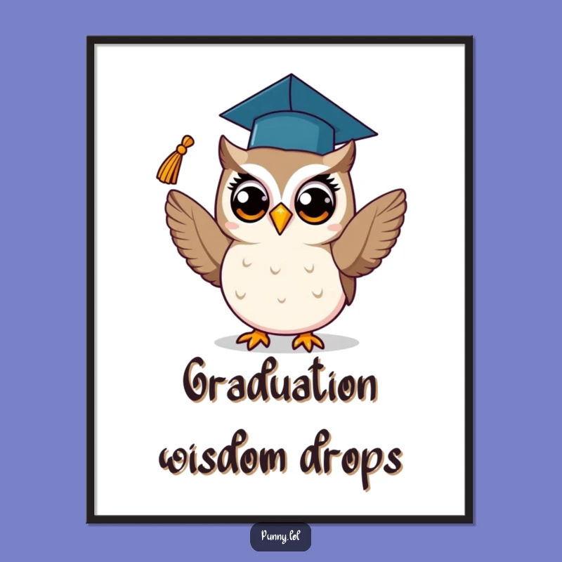 Funny Graduation Owl Digital Art: Instant Achievement Delivered