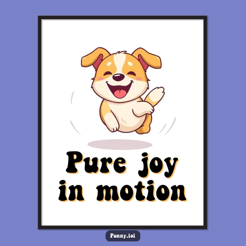 Funny Dog Tail Chase Digital Print: Instant Joy! A High-Resolution Funny Gift for Wall Art.