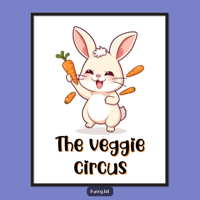 Funny Playful Rabbit Juggling Digital Art - Instant Fun for Your Walls