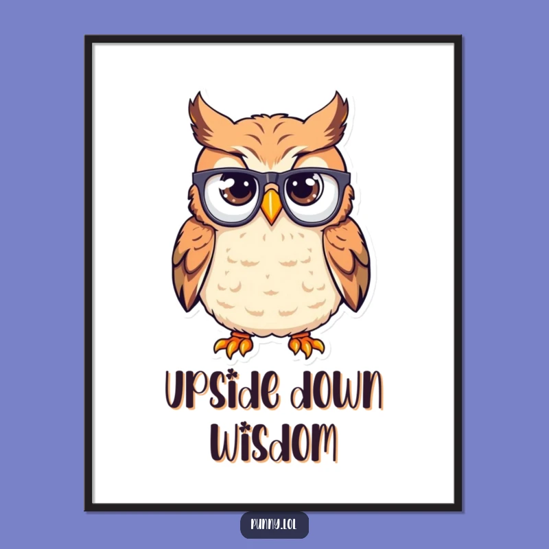 Funny Confused Owl Digital Print: Wacky Art for Instant Smiles
