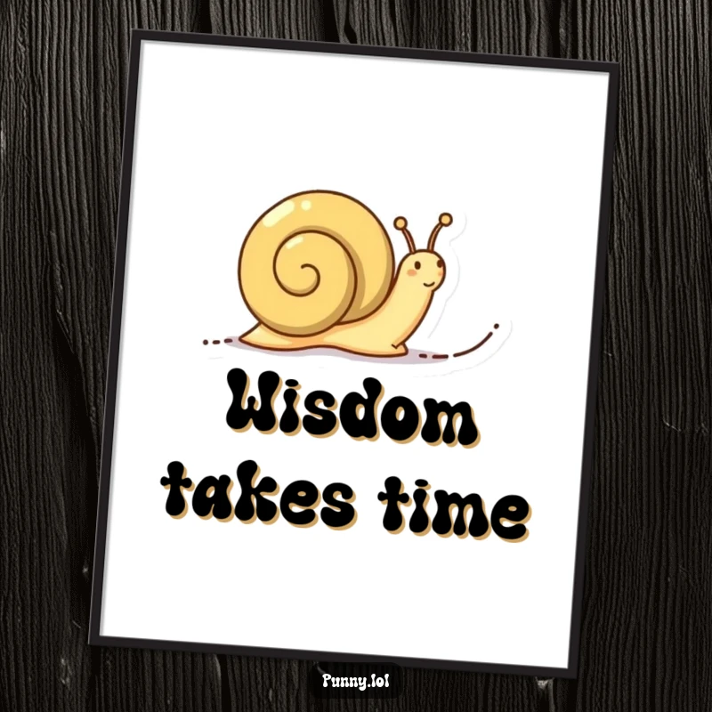 Funny Determined Snail Digital Art: Printable art featuring a determined snail leaving a trail of meaningful words, symbolizing slow and steady advancement.