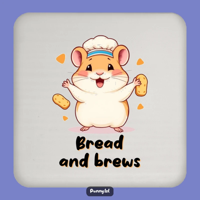 Funny Hamster Chef Coaster: Protect Tables with Baking Humor!