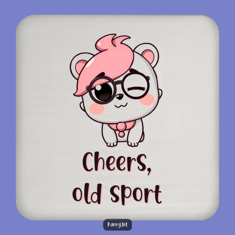 Funny Monocle Character Coaster - Protect Surfaces with Playful Style, Gift