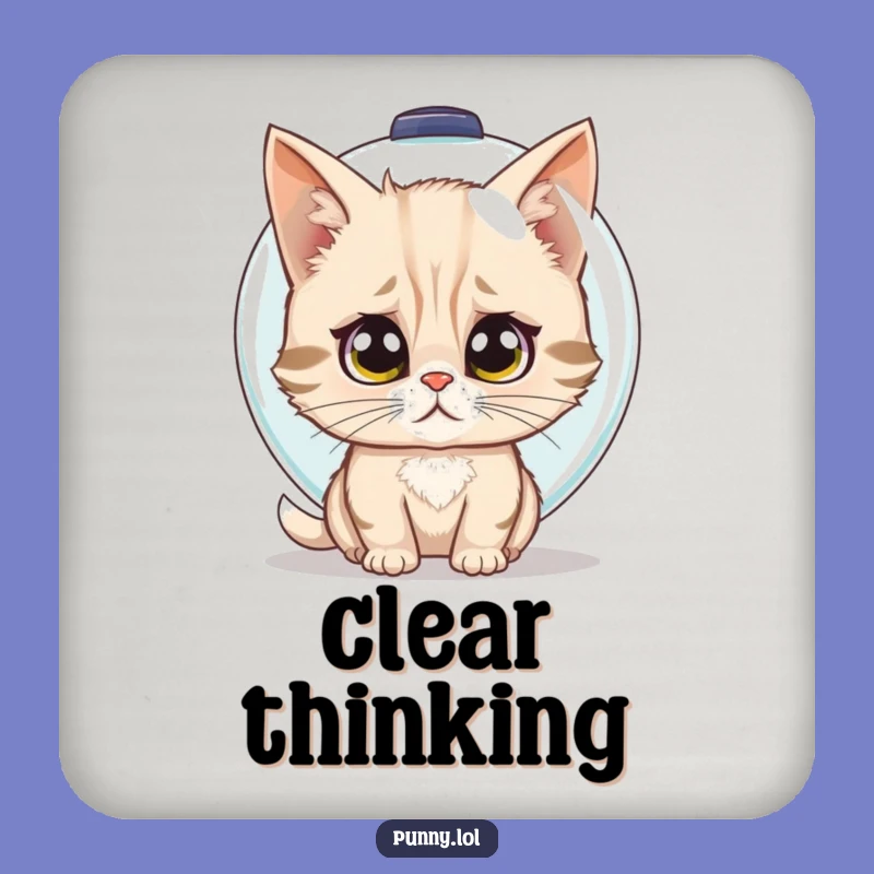 Funny Cat Fishbowl Helmet Coaster: Hilarious Protection for Your Surfaces