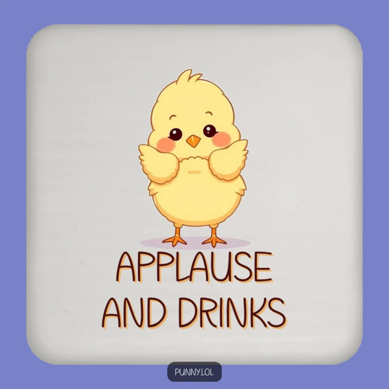 Funny Chick Bow Drink Coaster: Protect Surfaces with a Fluffy Performer