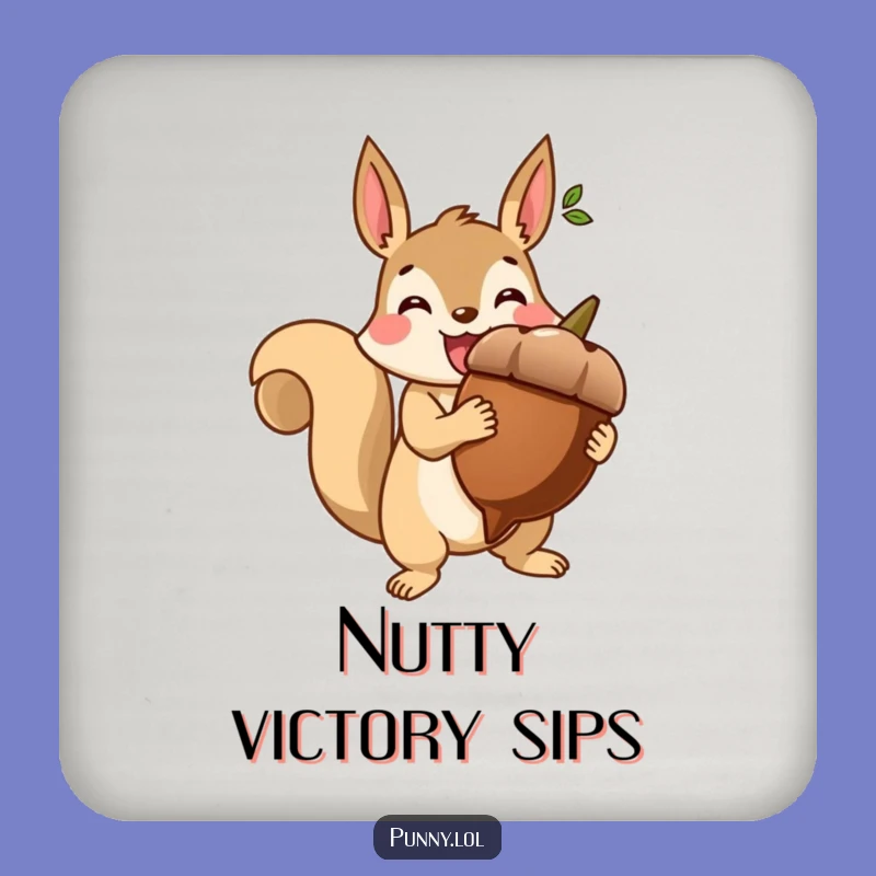 Funny Coaster Set: Squirrel Acorn Trophy - Tabletop Victories