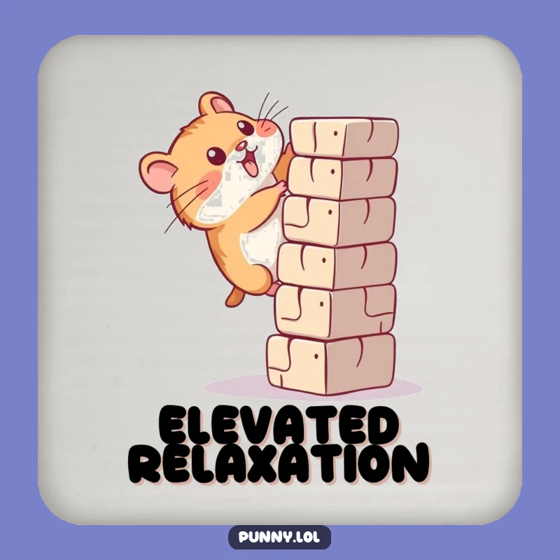 Funny Determined Hamster Climbing Coaster - Protect Surfaces with Grit