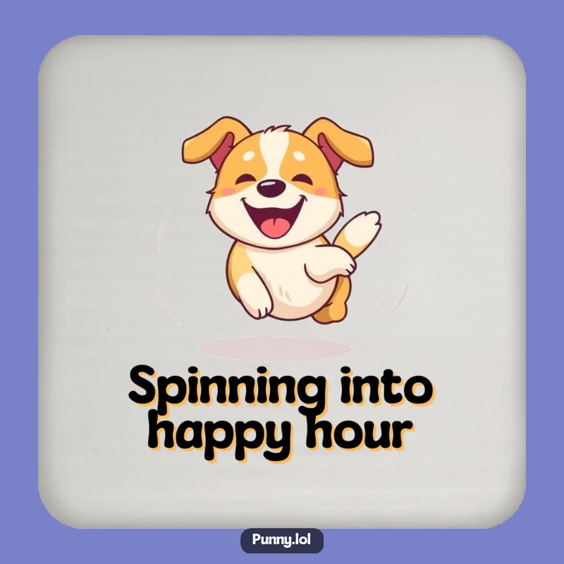 Funny Dog Tail Chase Coaster: Protect Surfaces with Smiles! A Tiny but Mighty Funny Gift.