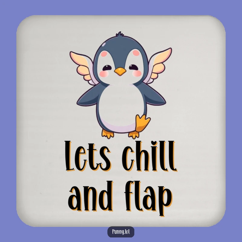 Funny Flying Penguin Drink Coaster: Protect Surfaces with Humor