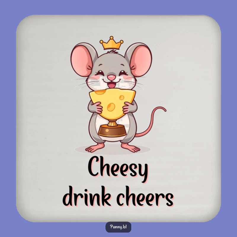 Funny Mouse Cheese Trophy Coaster: Protect Surfaces with Cheesy Victories