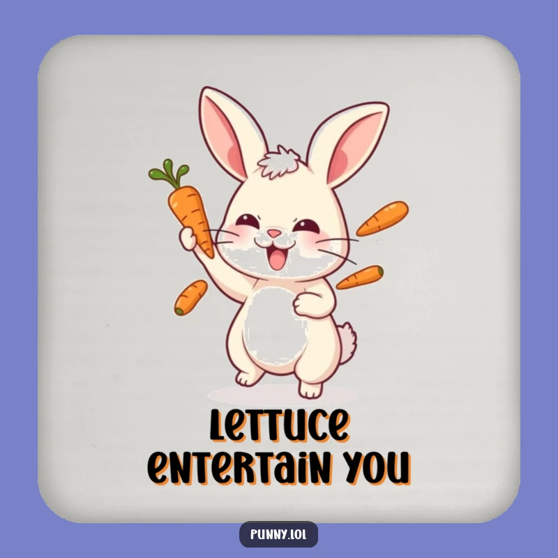 Funny Playful Rabbit Juggling Coaster - Protect Surfaces with Fun