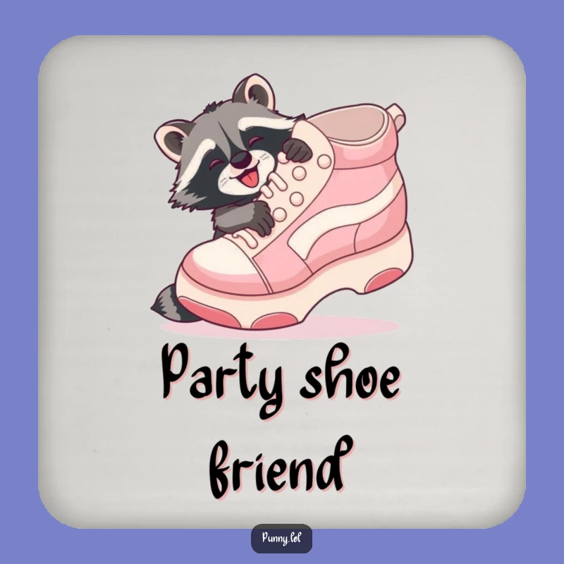 Funny Raccoon Shoe Hug Coaster: Protect surfaces with playful charm, a cute funny gift!