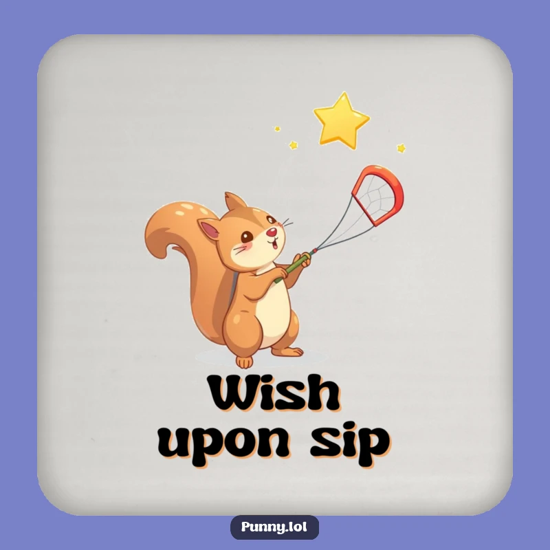 Funny Squirrel Star Coaster - Protect Surfaces with Whimsy, Ideal Funny Gift