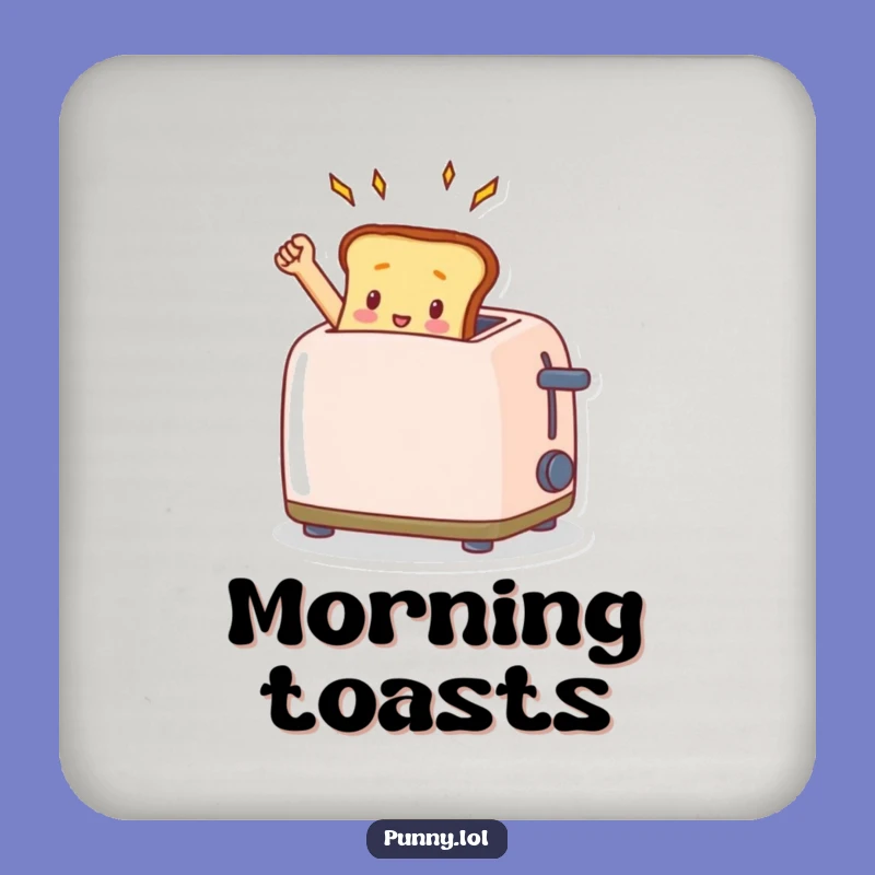 Funny Toast Toaster Coaster Set - Triumphant Breakfast Drink Saver Gift
