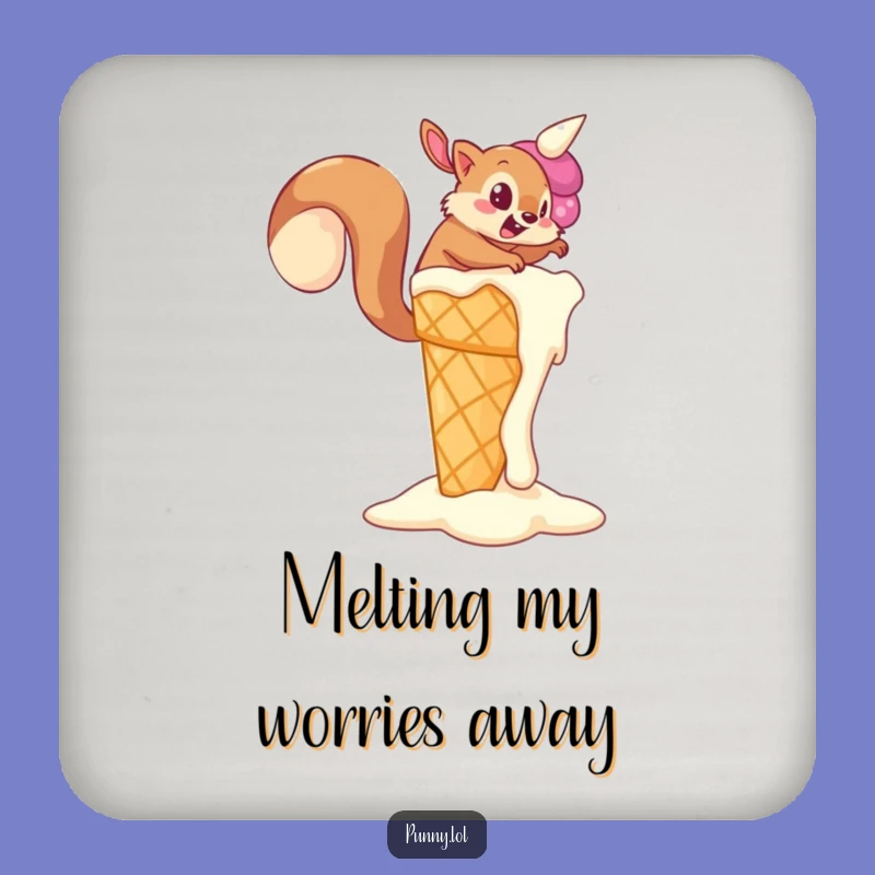 Funny Squirrel Ice Cream Coaster: Protect with Perseverance! A Small but Mighty Funny Gift.
