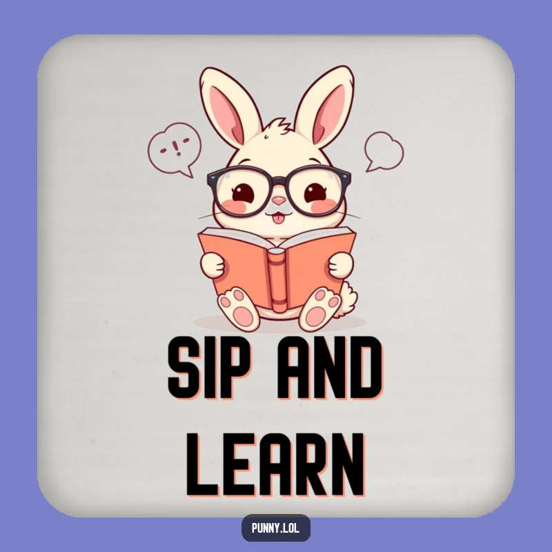 Funny Bookworm Rabbit Coasters: Protect Surfaces with Literary Humor