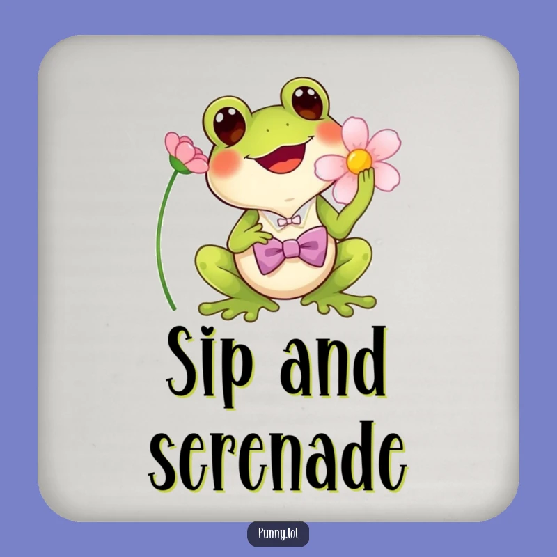 Funny Frog Bowtie Coaster - Singing Star Drink Decor, Housewarming Gift