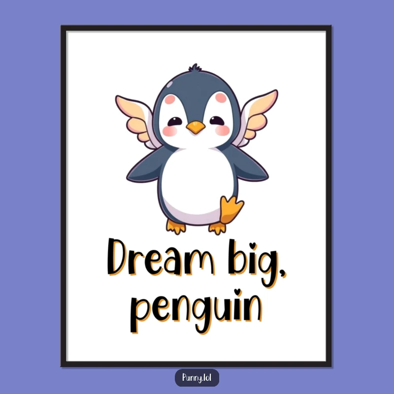 Funny Flying Penguin Poster: Inspire Dreams on Your Walls