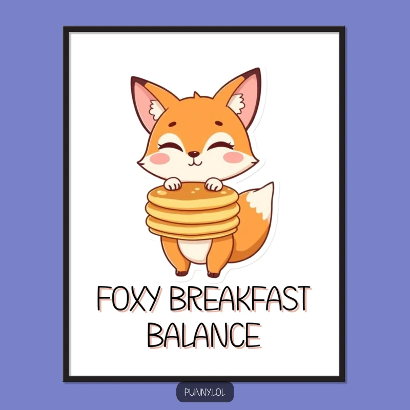 Funny Fox Pancake Wall Art Poster: Hilarious Decor for Any Room