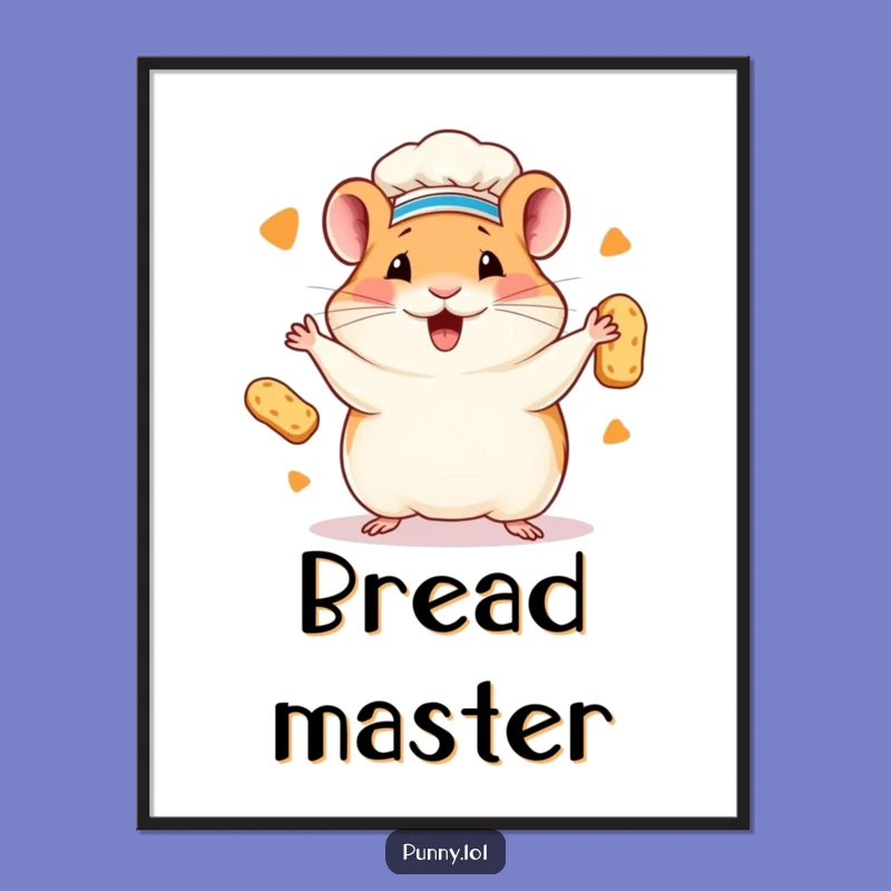 Funny Hamster Chef Poster: Bring Baking Joy to Your Walls!