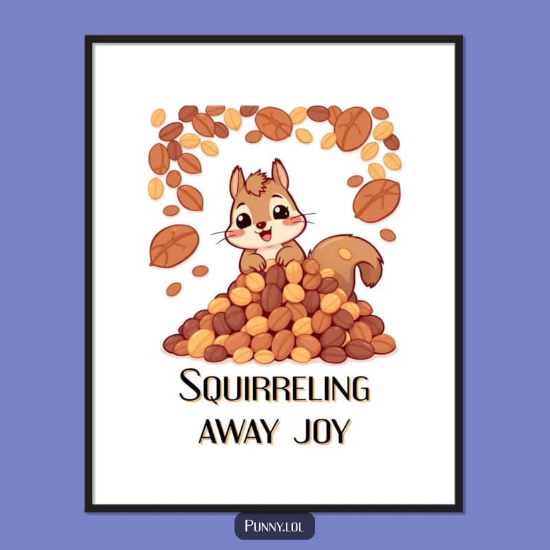 Funny Squirrel Nuts Poster: Ambitious Wall Art for Smiles