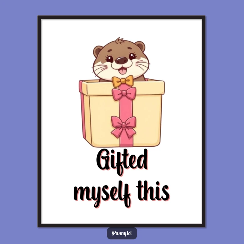 Amusing Funny Otter Bow Tie Gift Box Poster: Decorate Your Space with Wit