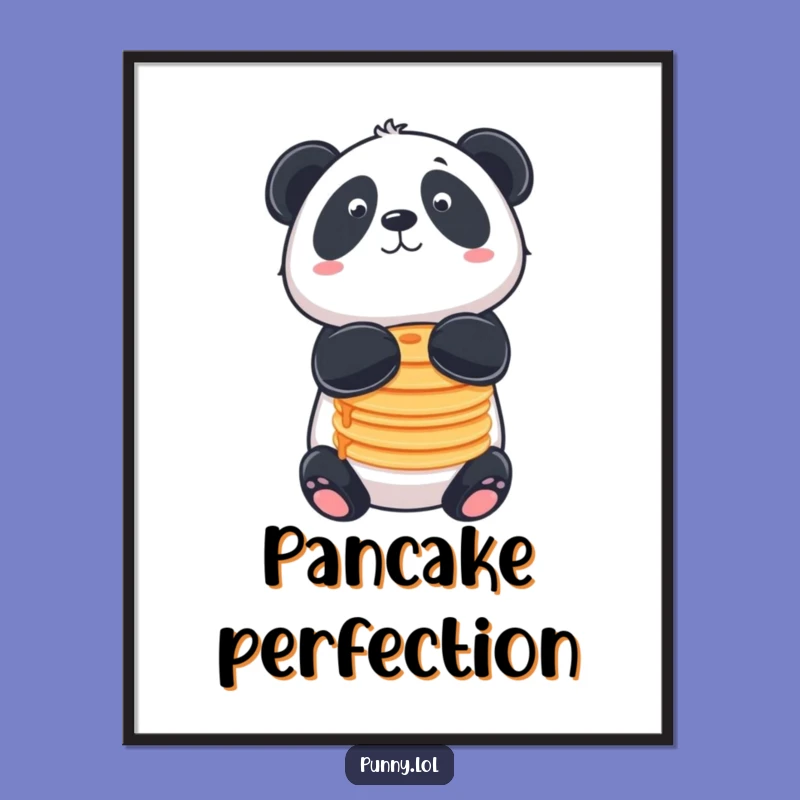 Pancake Perfection: Funny Panda Poster for Your Walls