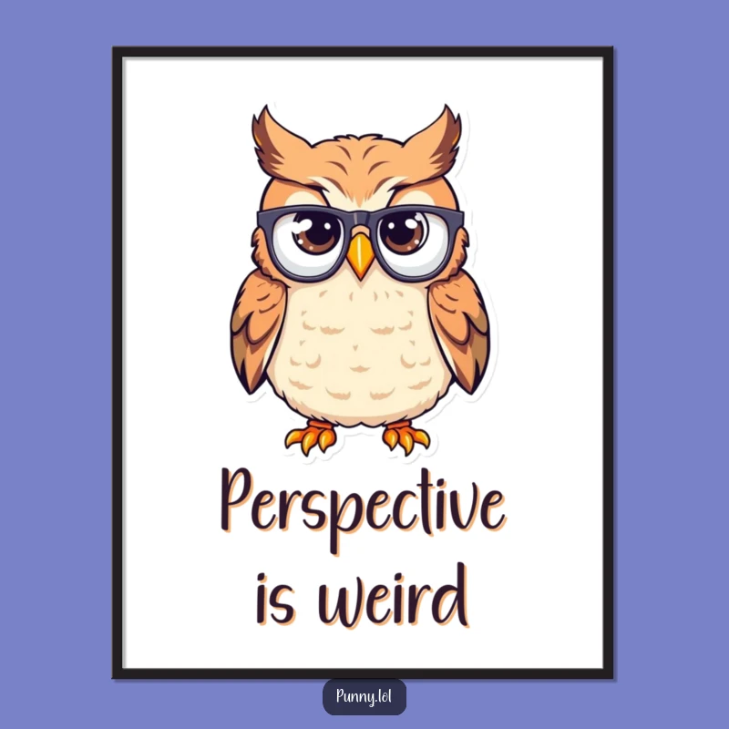 Funny Confused Owl Poster: Wacky Wall Art for a Smile