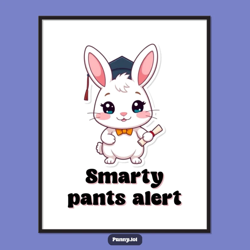Funny Graduation Rabbit Poster: Inspirational Scholar Art, Ideal Funny Gift
