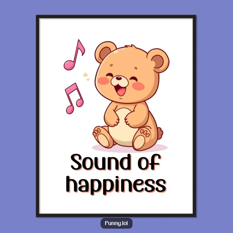 Wall-Worthy Funny Bear Cub Musical Note Poster: Decorate with Harmony