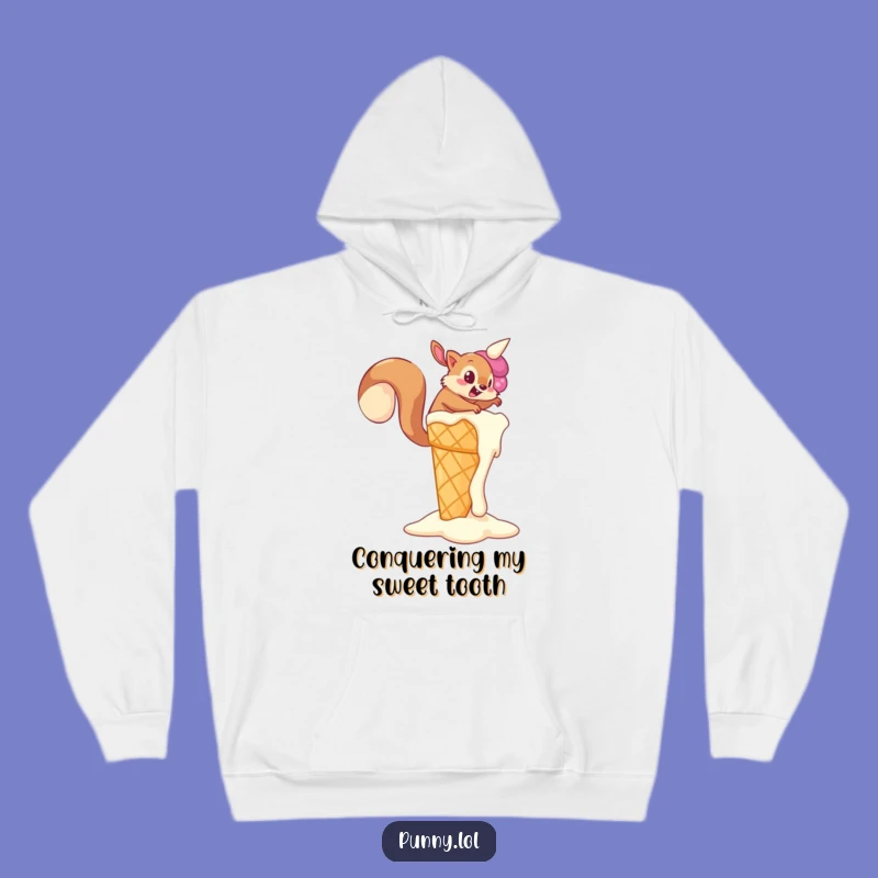 Cozy Funny Squirrel Hoodie: Sweet Escapades! A Warm Funny Gift for the Determined.