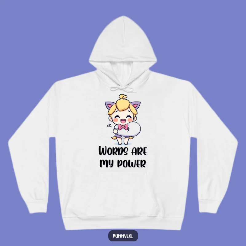 Funny Bowtie Character Speech Bubble Hoodie: Cozy Wear for Expressive People