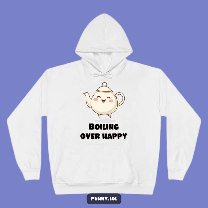 Funny Dancing Teapot Hoodie - Cozy Steaming Character Sweatshirt