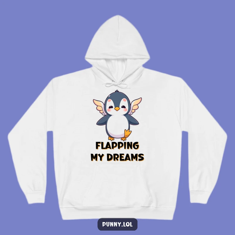 Funny Flying Penguin Hoodie: Cozy Up with Ambitious Dreams