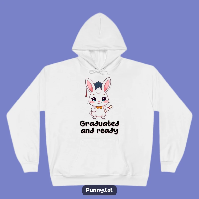 Funny Graduation Rabbit Hoodie: Cozy Scholar Celebrate Big Wins, Ultimate Funny Gift