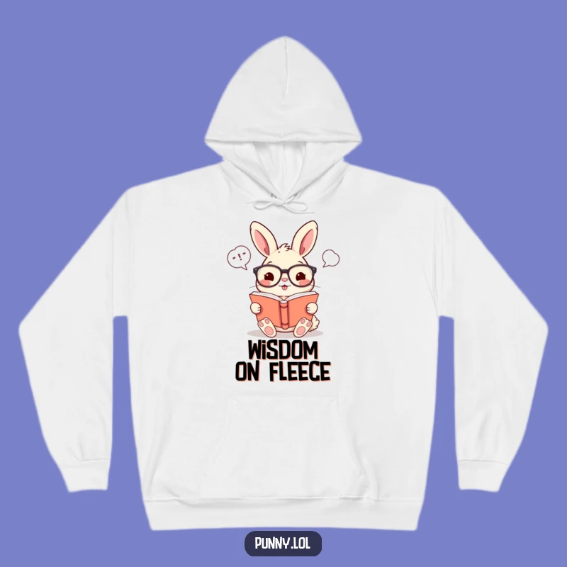 Cozy Funny Bookworm Rabbit Hoodie: Warm Winter Read & Laugh Gear