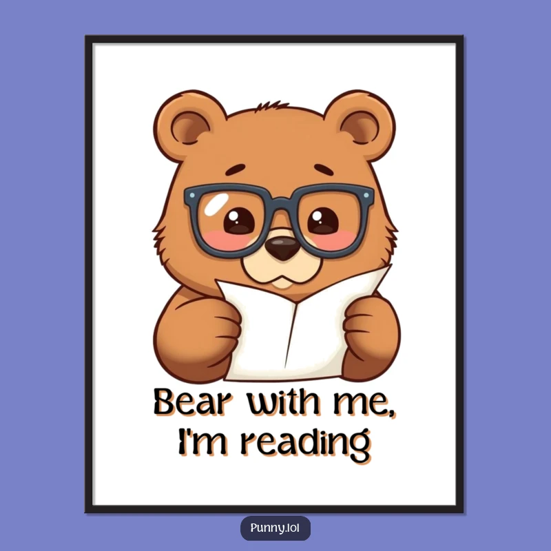Smart Bear Art: Free Printable Wall Decor, Funny Downloadable Gift for Study Nooks