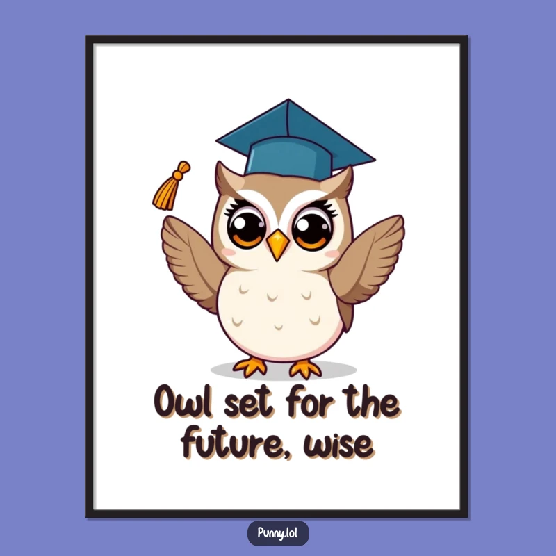Free Printable Graduation Owl Wall Art: Proud Tassel Toss Downloadable Decor