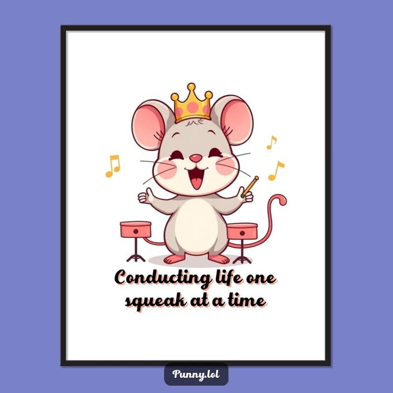 Free Printable Mouse King Wall Art - Funny Crowned Mouse Downloadable Art Print