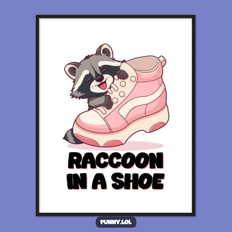 Free Printable Raccoon Shoe Art: Funny Playful Downloadable Wall Decor