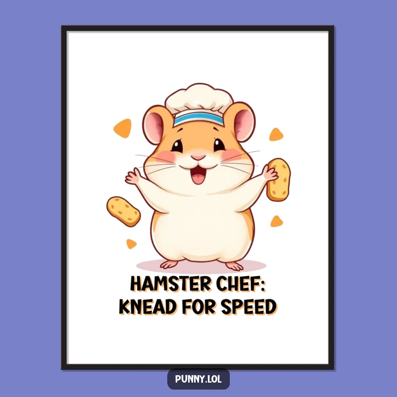 Free Printable Wall Art: Chef Hamster for Cute, Funny Kitchen Decor