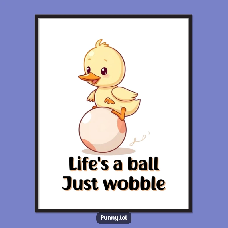 Free Printable Wall Art: Funny Wobbly Duckling, Hilarious DIY Decor Download