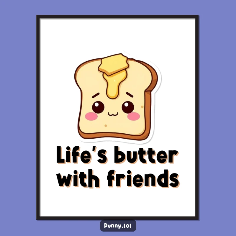 Free Printable Wall Art: Silly Toast Character, Humorous Downloadable Decor for Kitchens
