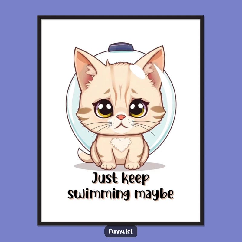 Funny Free Printable Wall Art: Cat's Fishbowl Helmet Hijinks