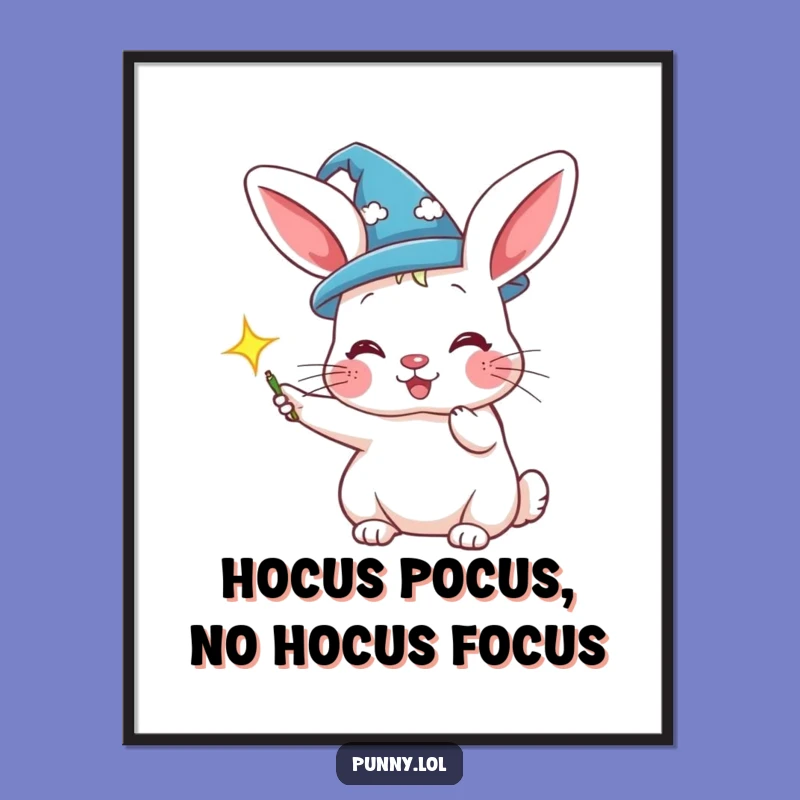 Funny Free Printable Wall Art: Wizard Rabbit Sparkle - Whimsical Decor!