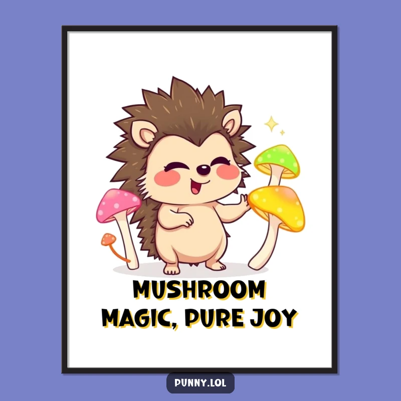 Free Printable Hedgehog Wall Art: Giggling Juggler, Funny Downloadable Decor Gift