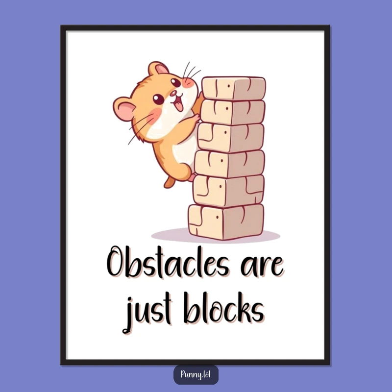 Free Printable Funny Hamster Wall Art: Determined Climb Downloadable Decor