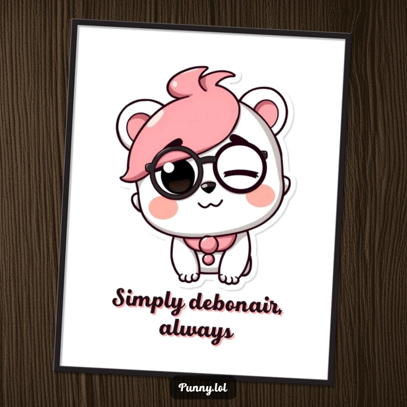 Funny Free Printable Wall Art: A playful character wearing a monocle, winking with an impeccably raised eyebrow.