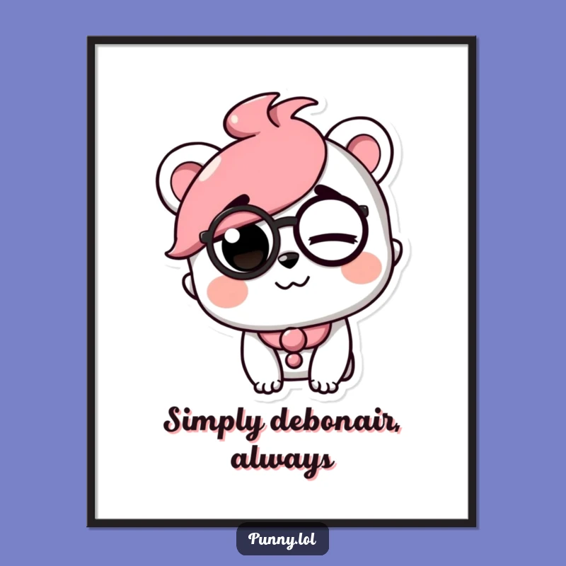 Funny Free Printable Wall Art: Winking Monocle Character for Stylish Decor