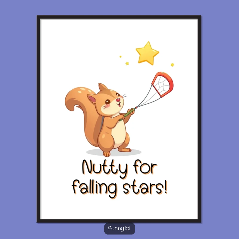 Squirrel's Star Catcher: Whimsical Free Printable Wall Art - Downloadable Art